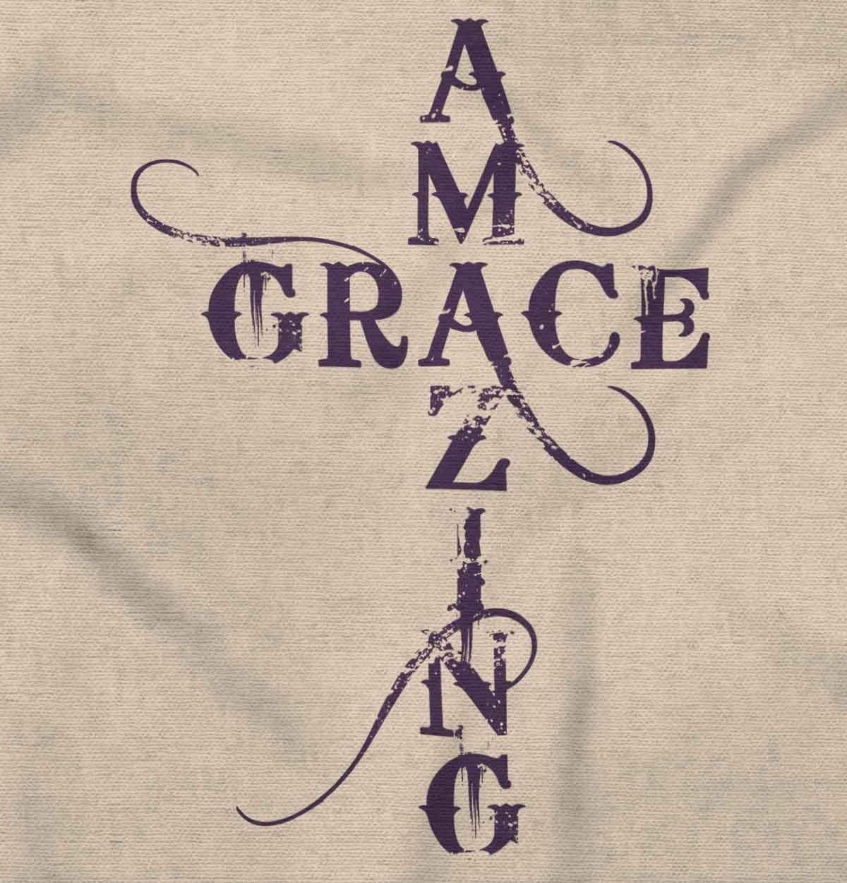 imageAmazing Grace Words in Cross Cute Womens Graphic T Shirt TeesSand