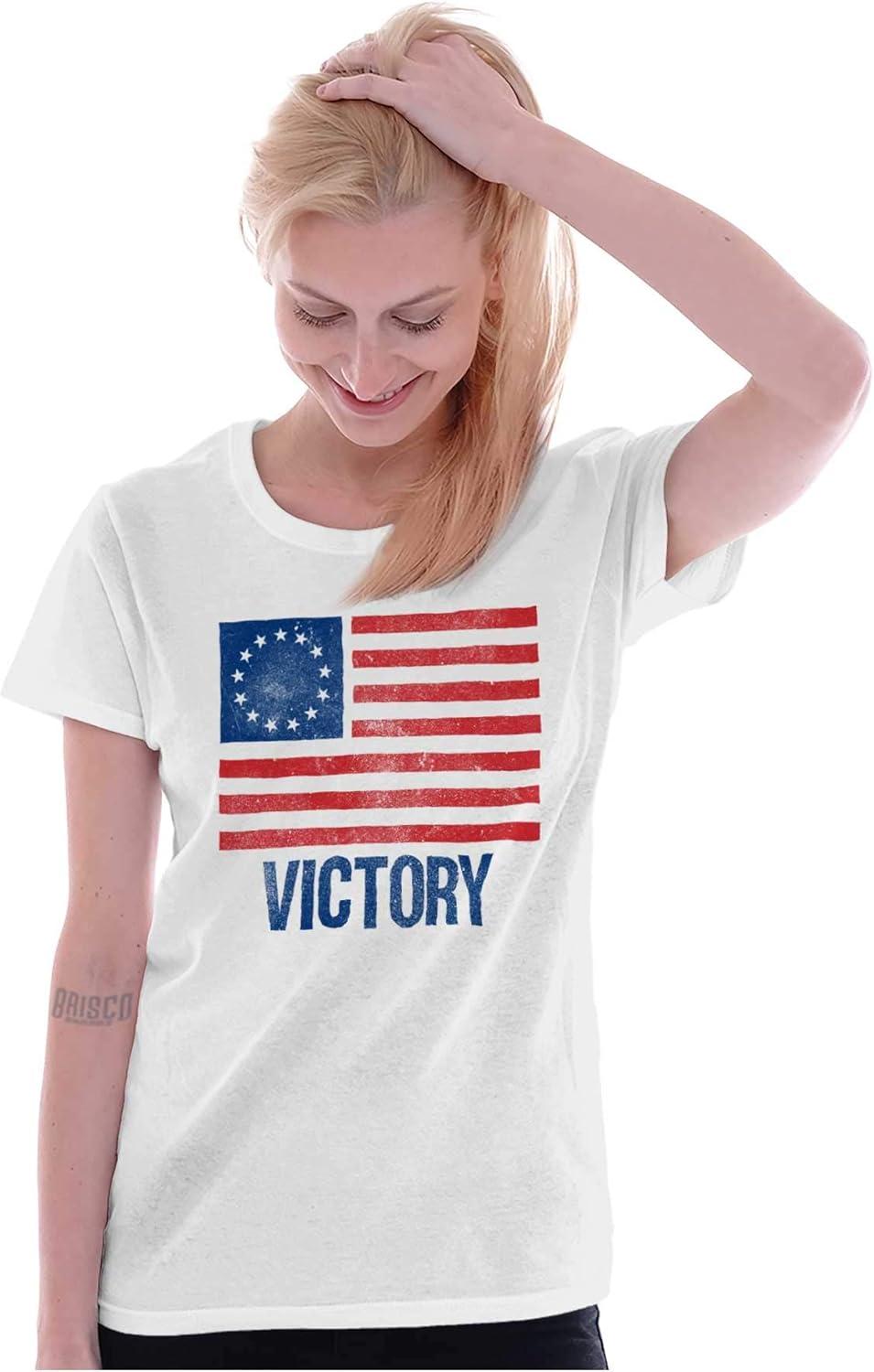 imageAmerican Colonies Flag USA Victory Womens Slim Fit Graphic TeeWhite