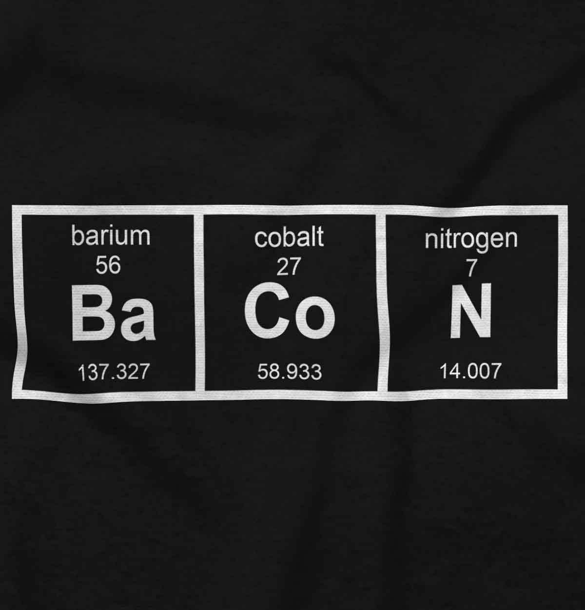 imageBa Co N Bacon Food Science Nerd Geeky Graphic T Shirt Men or WomenBlack