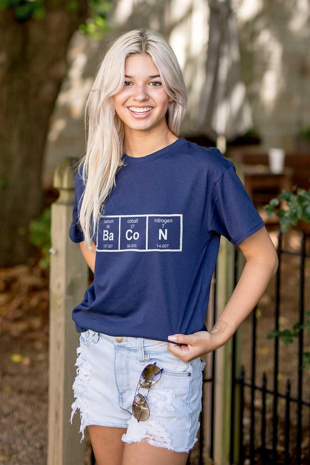 imageBa Co N Bacon Food Science Nerd Geeky Graphic T Shirt Men or WomenNavy