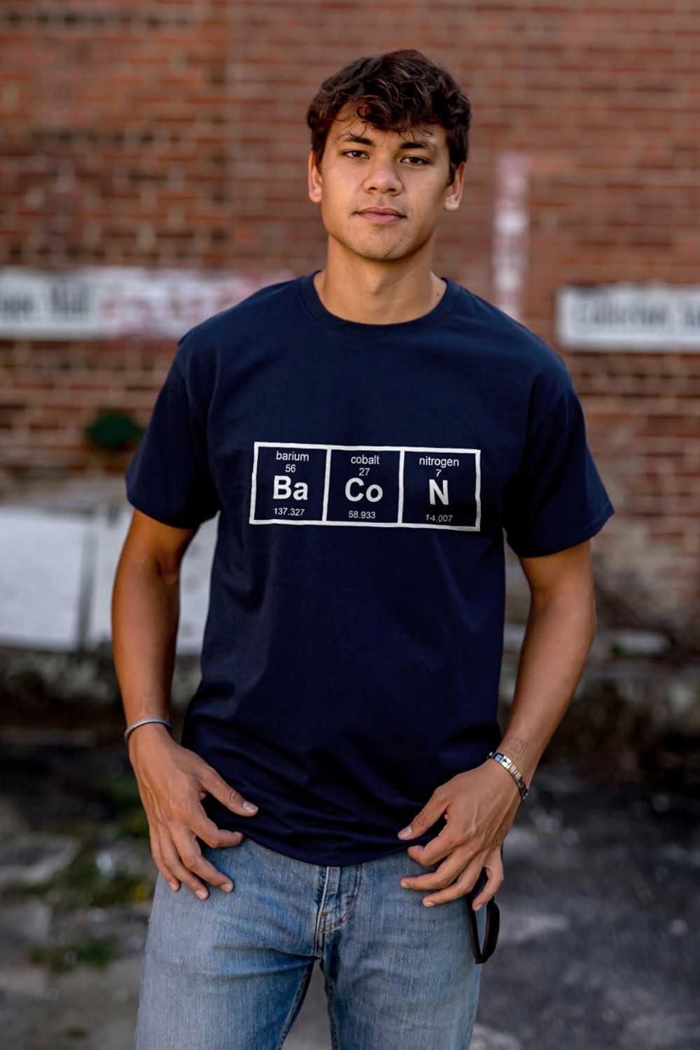 imageBa Co N Bacon Food Science Nerd Geeky Graphic T Shirt Men or WomenNavy