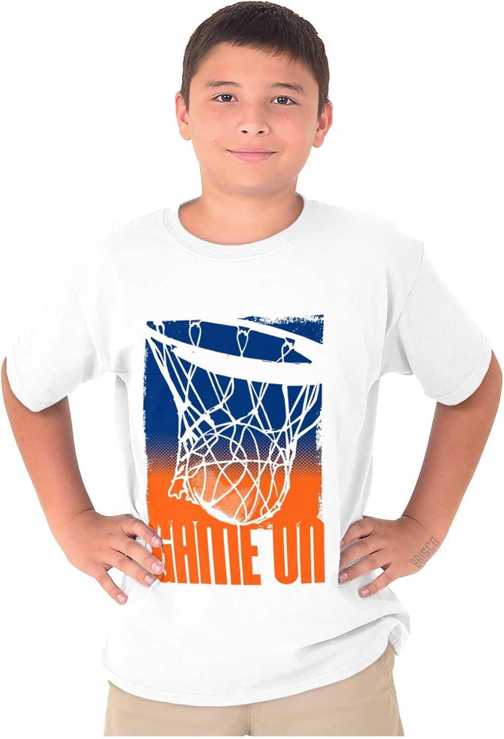 imageBasketball Hoop Athlete Game On Boys Kids T Shirt Tees TopsWhite