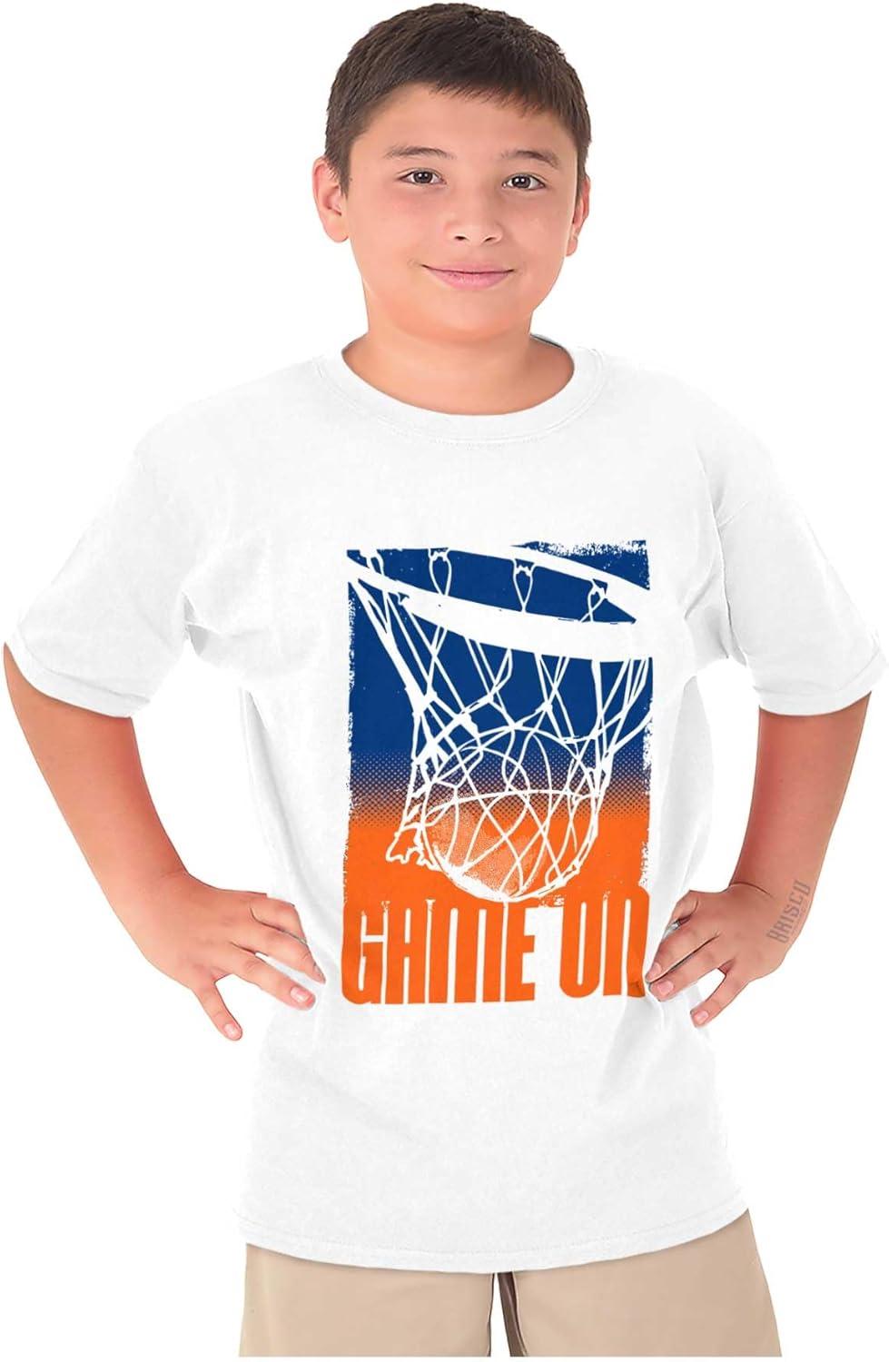 imageBasketball Hoop Athlete Game On Boys Kids T Shirt Tees TopsWhite