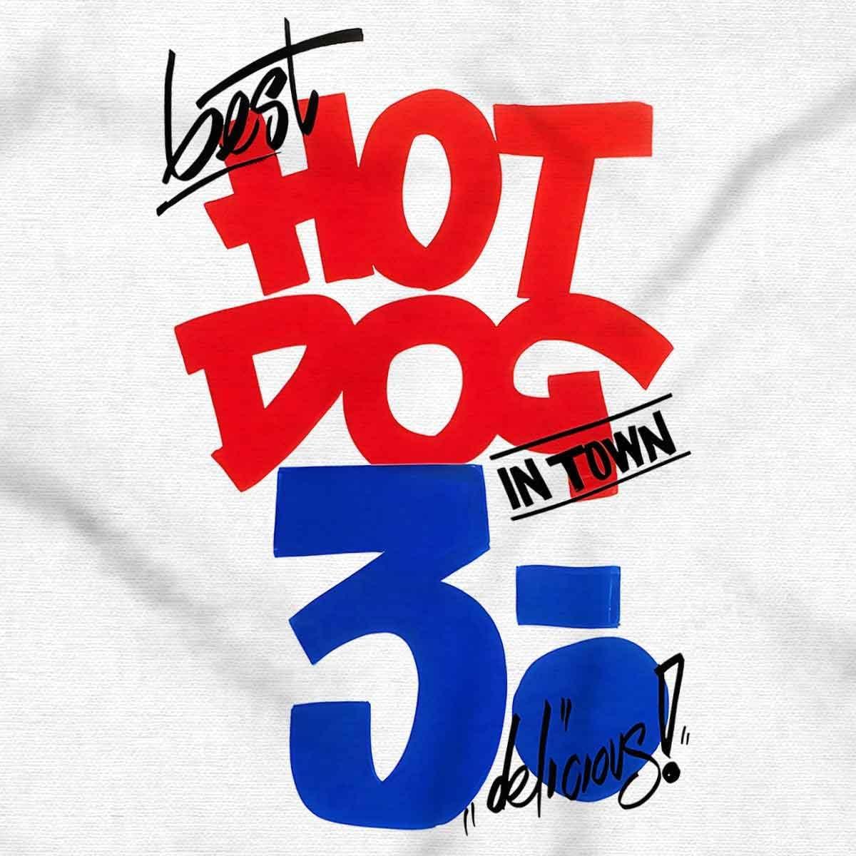 imageBest Hot Dog in Town Food Poster Graphic T Shirt Men or WomenWhite