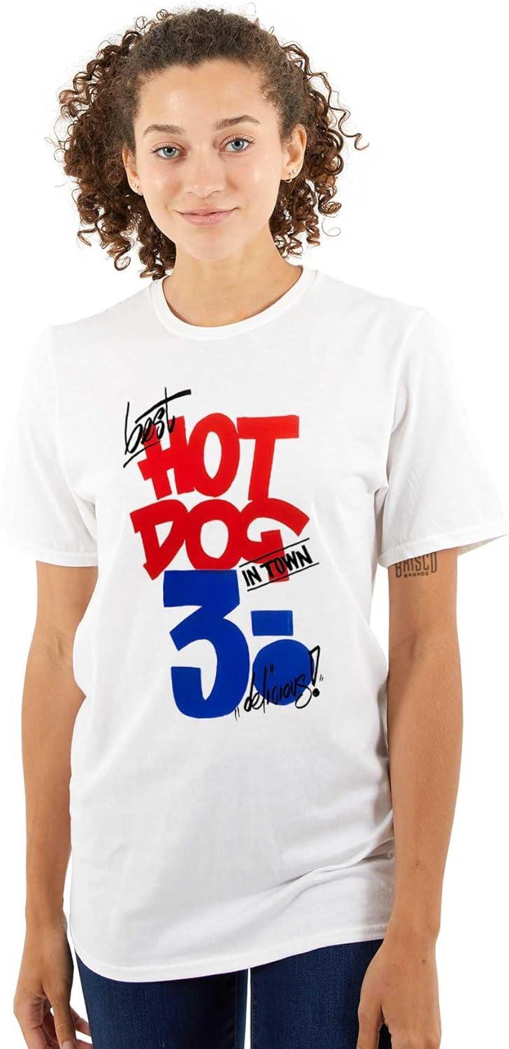 imageBest Hot Dog in Town Food Poster Graphic T Shirt Men or WomenWhite