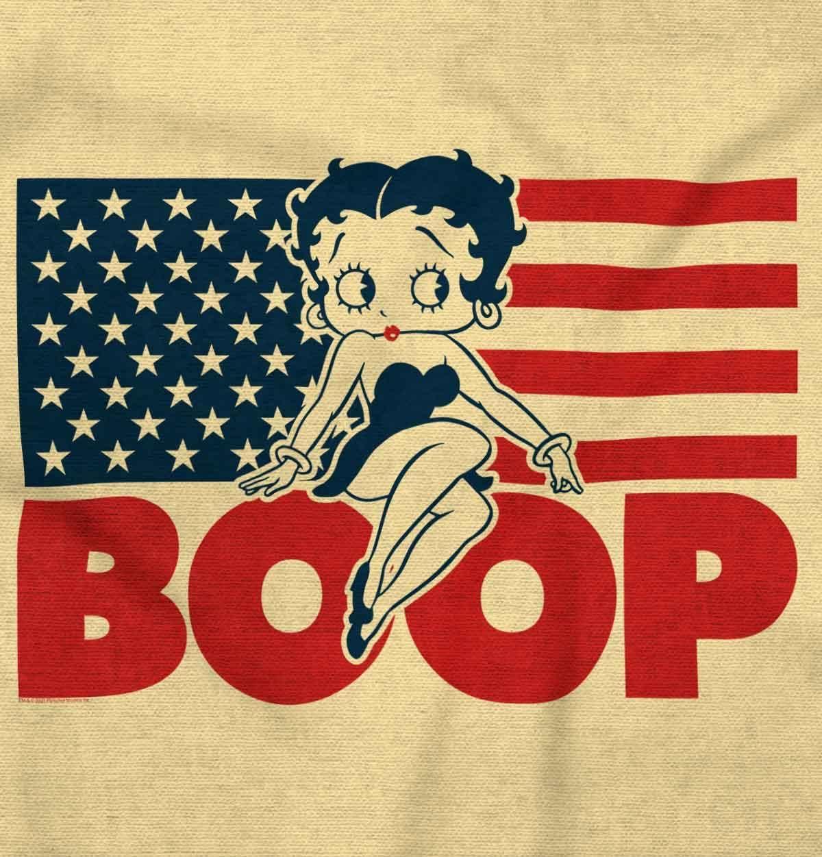 imageBetty Boop American Flag Patriotic Womens Basic Cropped Tank TopBanana