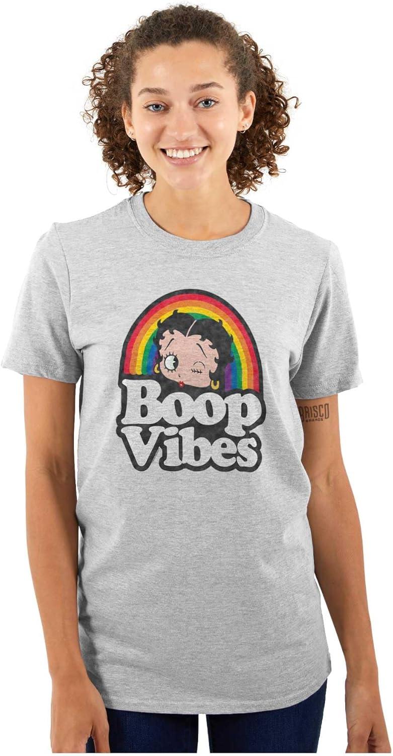 imageBetty Boop Cartoon Rainbow Quote Womens Graphic T Shirt TeesSport Grey