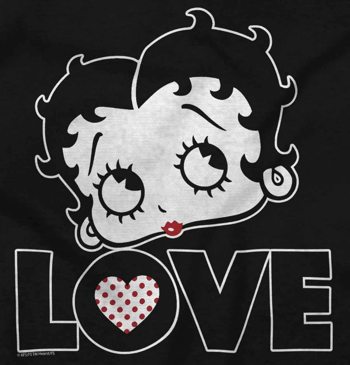 imageBetty Boop Love Cute Girly Cartoon Womens Graphic T Shirt TeesBlack
