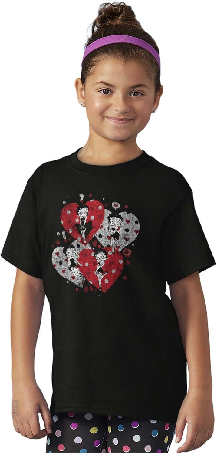 imageBetty Boop Love Hearts and Kisses Girls Kids T Shirt Tees
