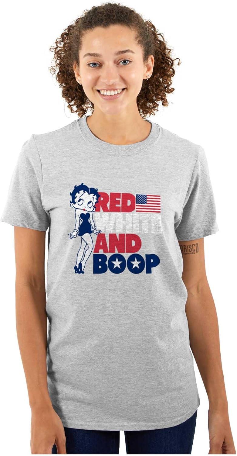 imageBetty Boop Red White Blue Patriotic Womens Graphic T Shirt TeesSport Grey