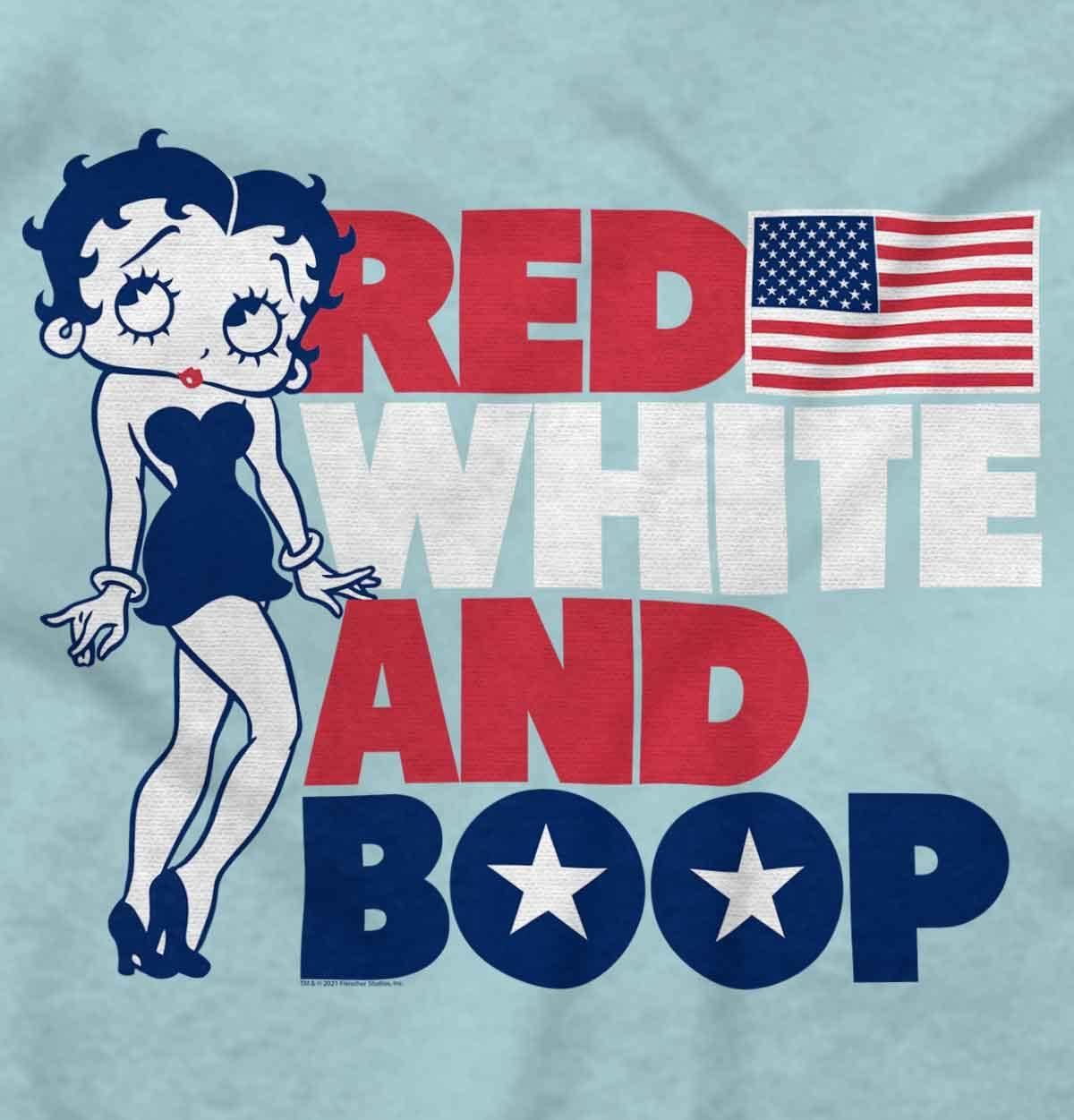 imageBetty Boop Red White Blue Patriotic Womens Raw Edge TShirtAqua