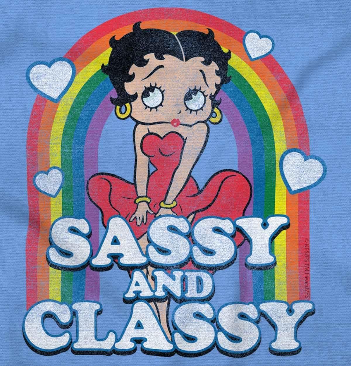 imageBetty Boop Sassy and Classy Rainbow Womens Graphic T Shirt TeesCarolina Blue