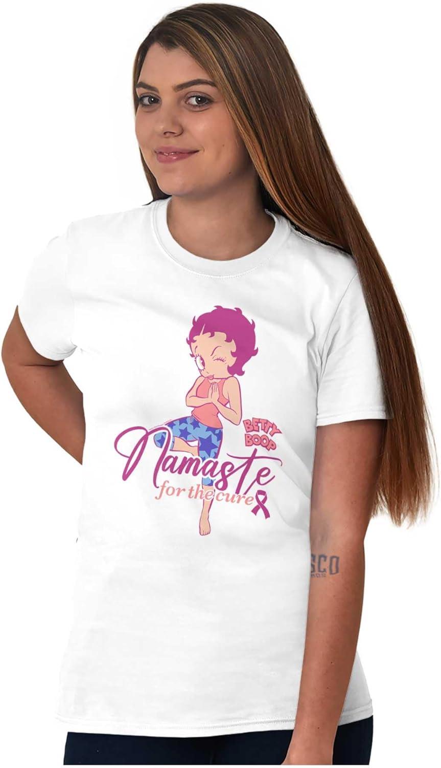 imageBetty Namaste for Breast Cancer Cure Womens Graphic T Shirt TeesWhite