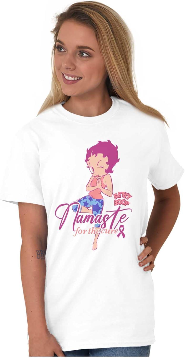 imageBetty Namaste for Breast Cancer Cure Womens Graphic T Shirt TeesWhite