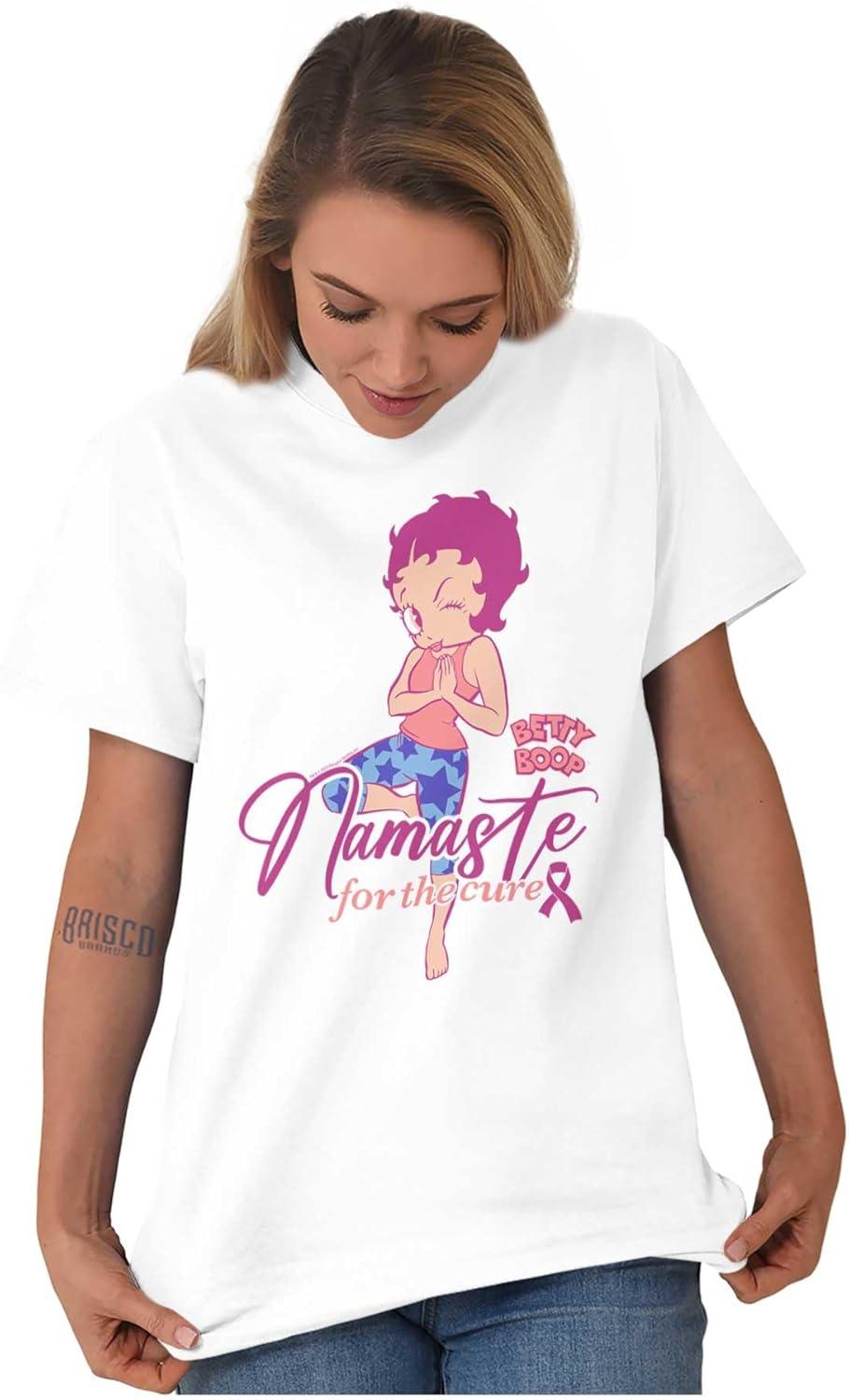 imageBetty Namaste for Breast Cancer Cure Womens Graphic T Shirt TeesWhite