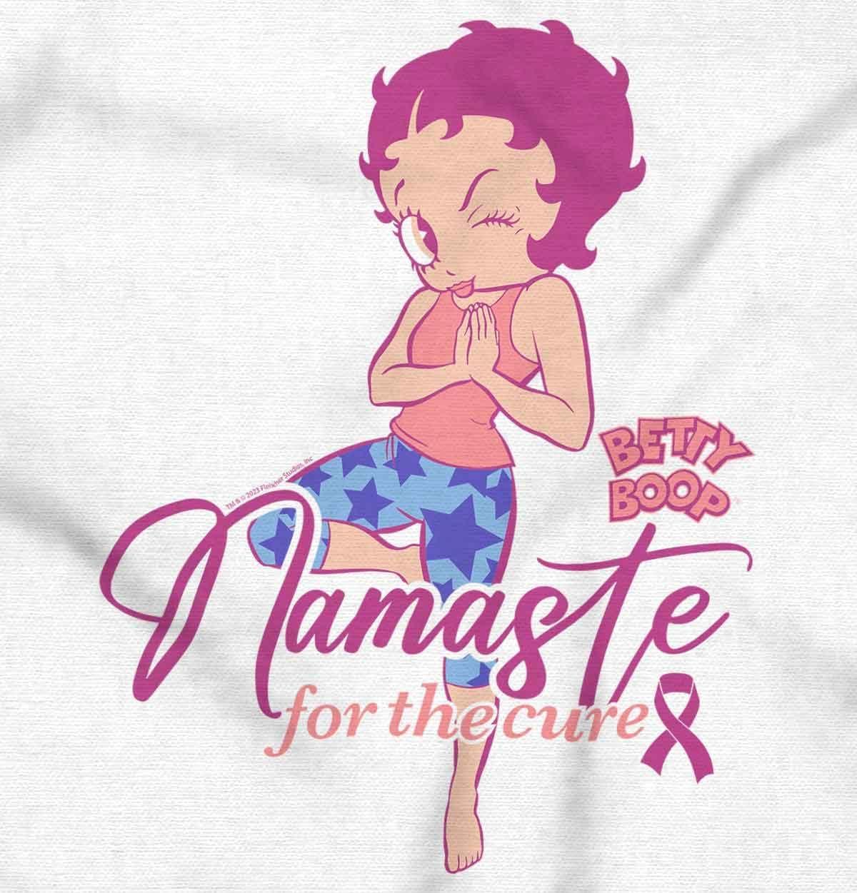 imageBetty Namaste for Breast Cancer Cure Womens Graphic T Shirt TeesWhite