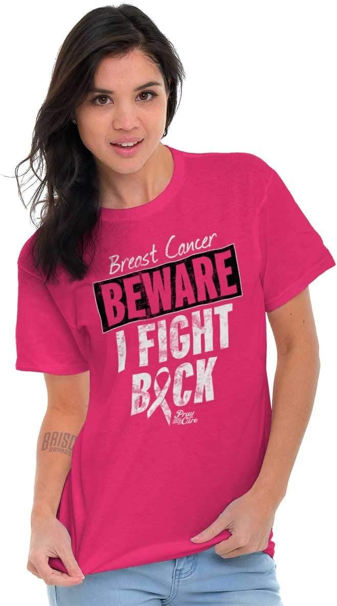 imageBeware Fight Back Breast Cancer Pink Womens Graphic T Shirt TeesHeliconia