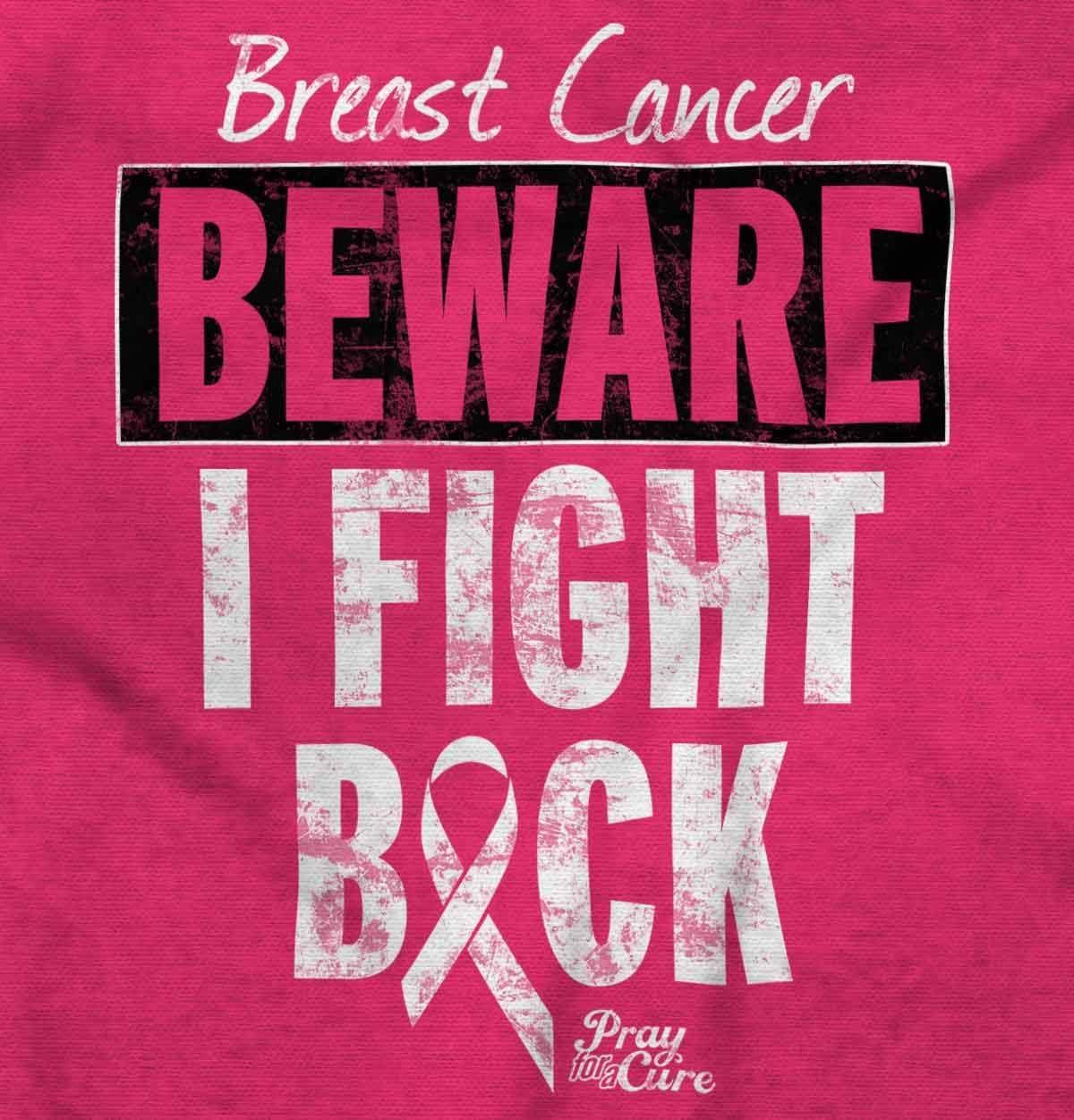 imageBeware Fight Back Breast Cancer Pink Womens Graphic T Shirt TeesHeliconia