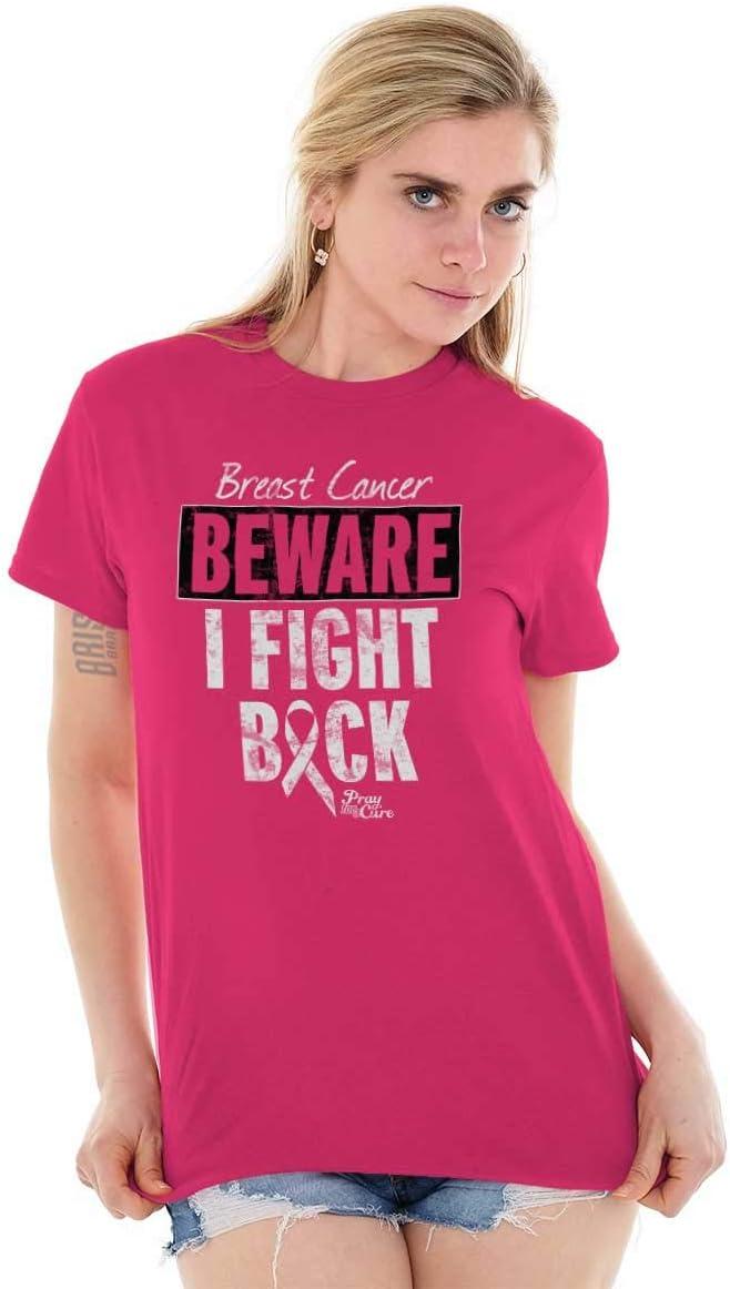 imageBeware Fight Back Breast Cancer Pink Womens Graphic T Shirt TeesHeliconia