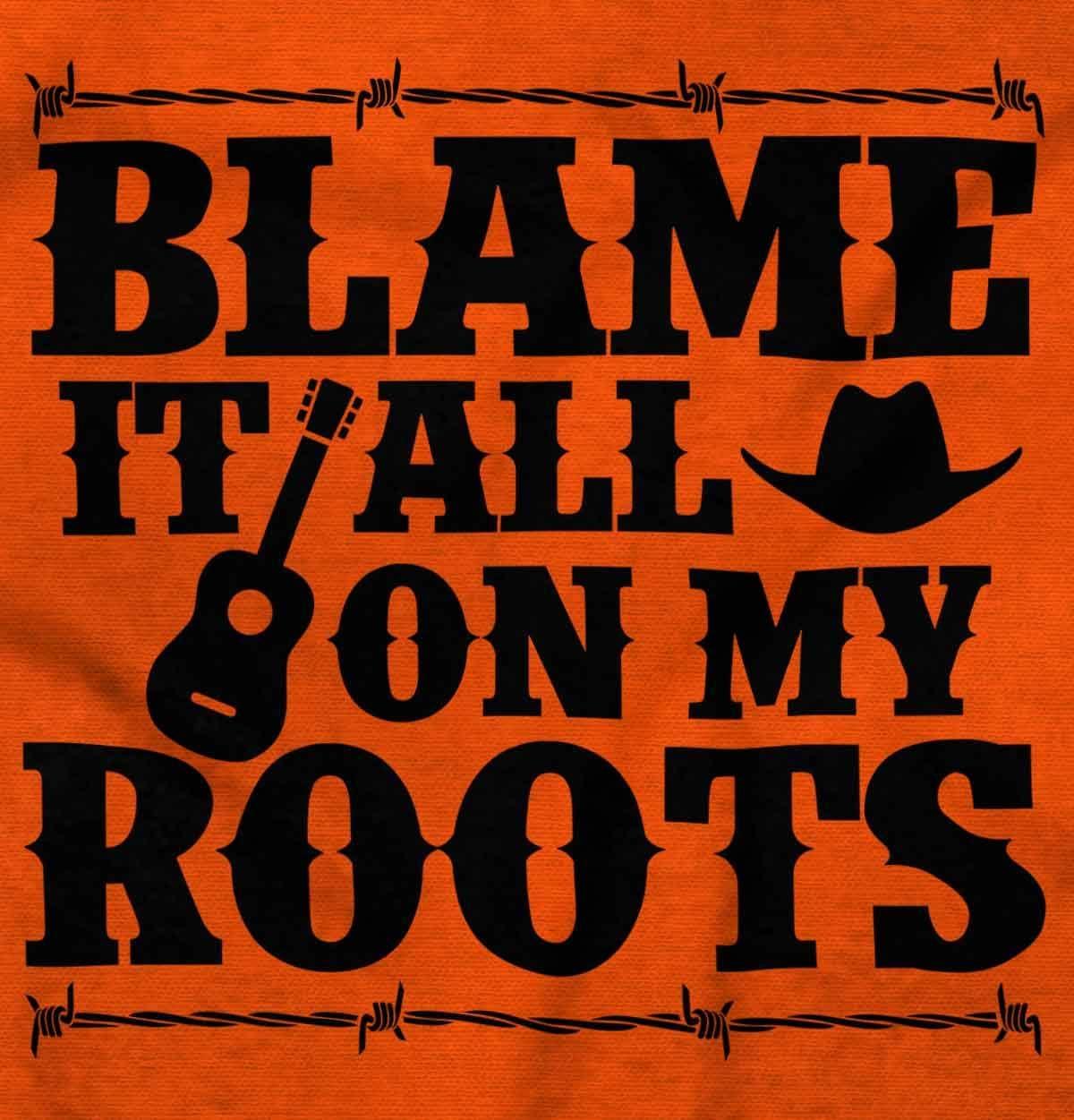 imageBlame It On My Roots Country Music Womens Slim Fit Graphic TeeOrange
