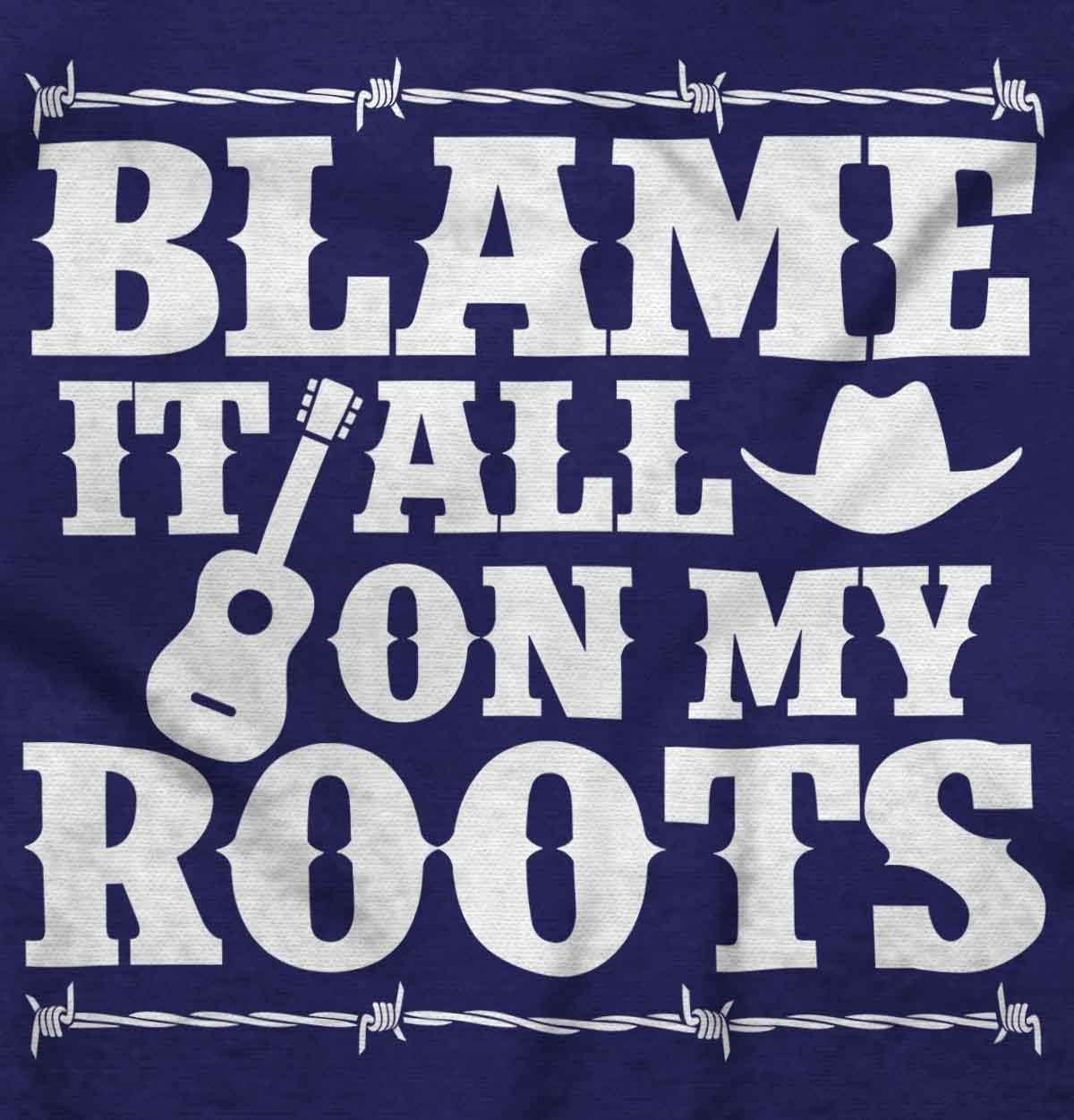 imageBlame It On My Roots Country Music Womens Slim Fit Graphic TeePurple