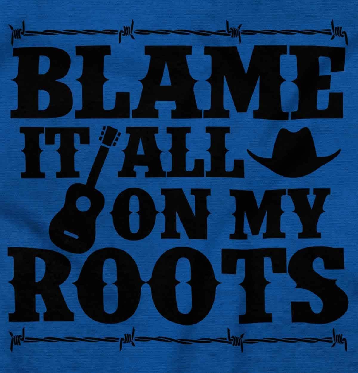 imageBlame It On My Roots Country Music Womens Slim Fit Graphic TeeRoyal