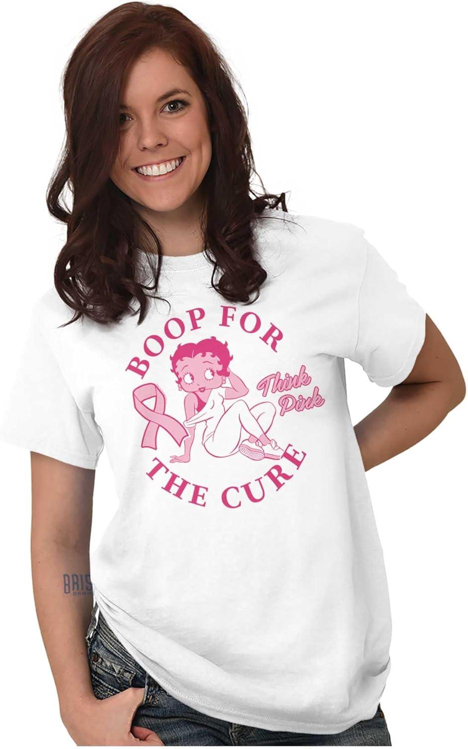 imageBreast Cancer Betty Boop for The Cure Womens Graphic T Shirt TeesWhite