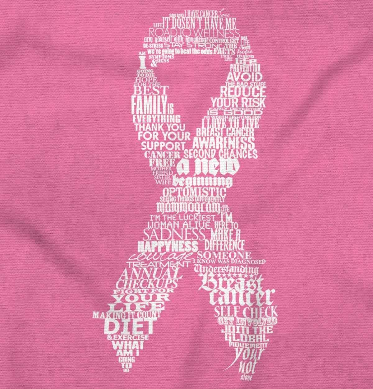 imageBreast Cancer Thoughts Prayers Ribbon Womens Graphic T Shirt TeesAzalea