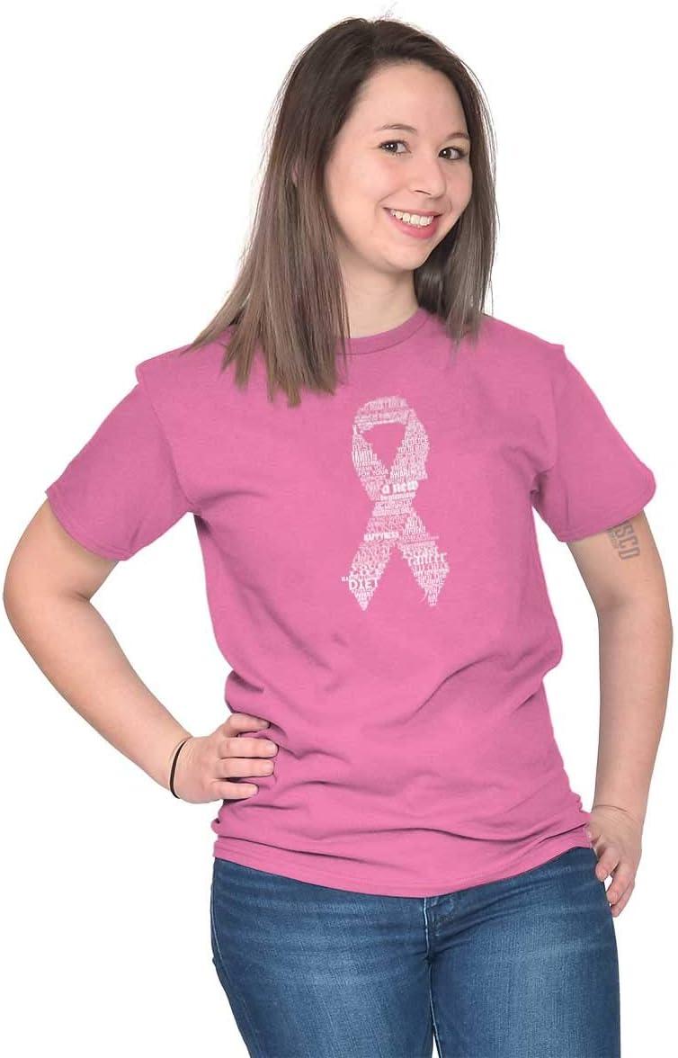 imageBreast Cancer Thoughts Prayers Ribbon Womens Graphic T Shirt TeesAzalea