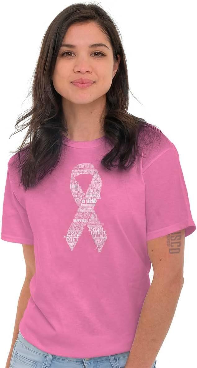 imageBreast Cancer Thoughts Prayers Ribbon Womens Graphic T Shirt TeesAzalea