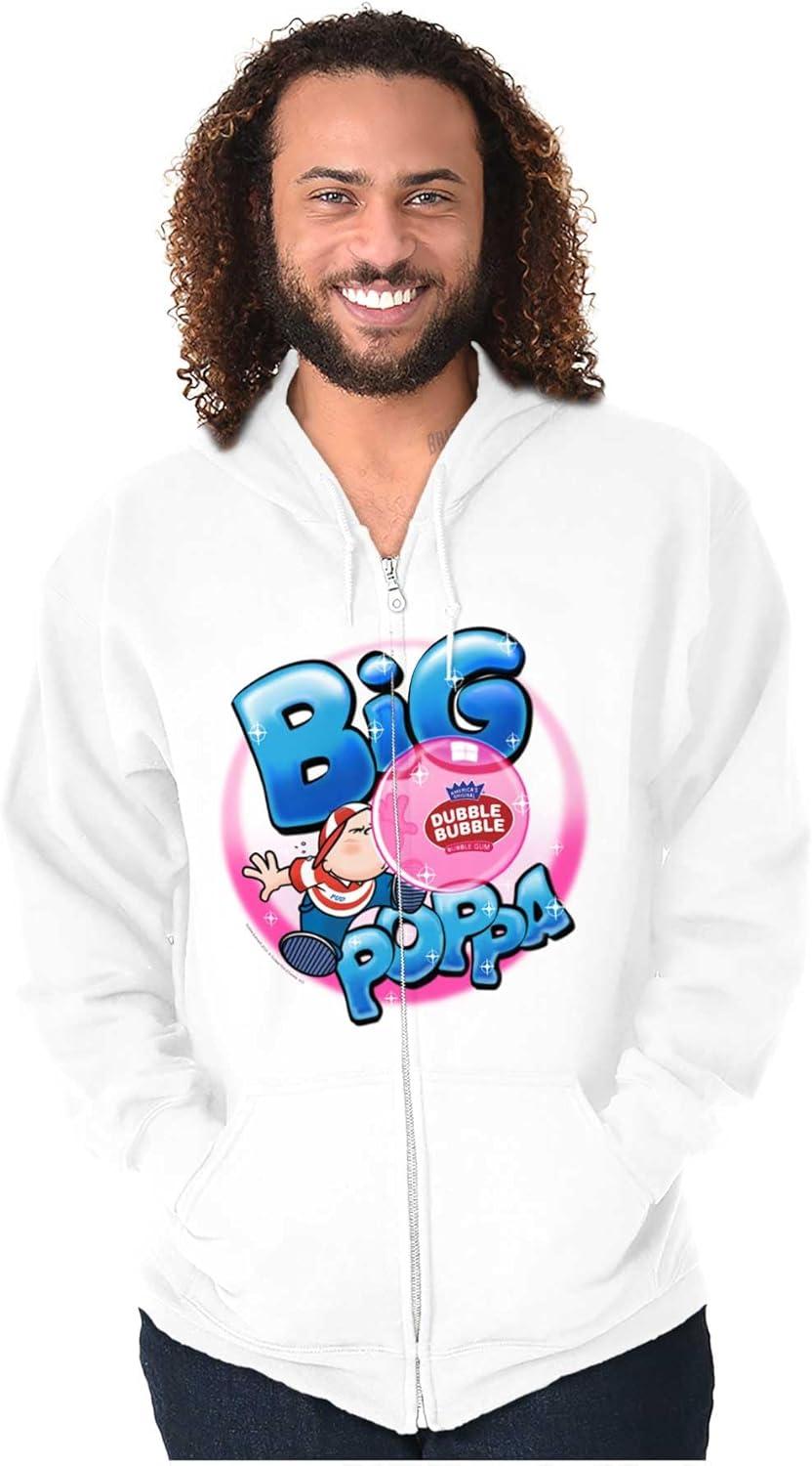 imageBrisco Brands Airbrushed Dubble Bubble Big Poppa Zip Up Hoodie Mens WomensWhite