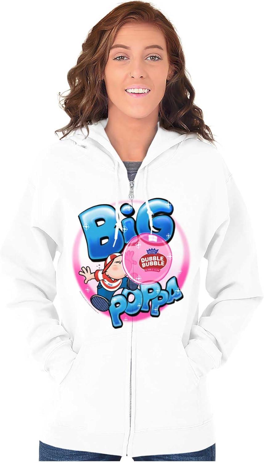 imageBrisco Brands Airbrushed Dubble Bubble Big Poppa Zip Up Hoodie Mens WomensWhite