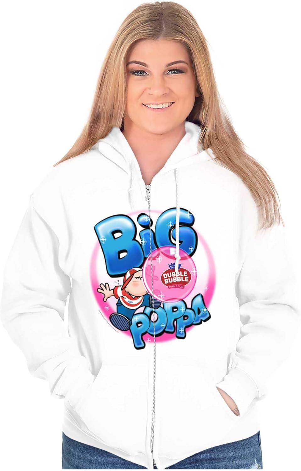imageBrisco Brands Airbrushed Dubble Bubble Big Poppa Zip Up Hoodie Mens WomensWhite