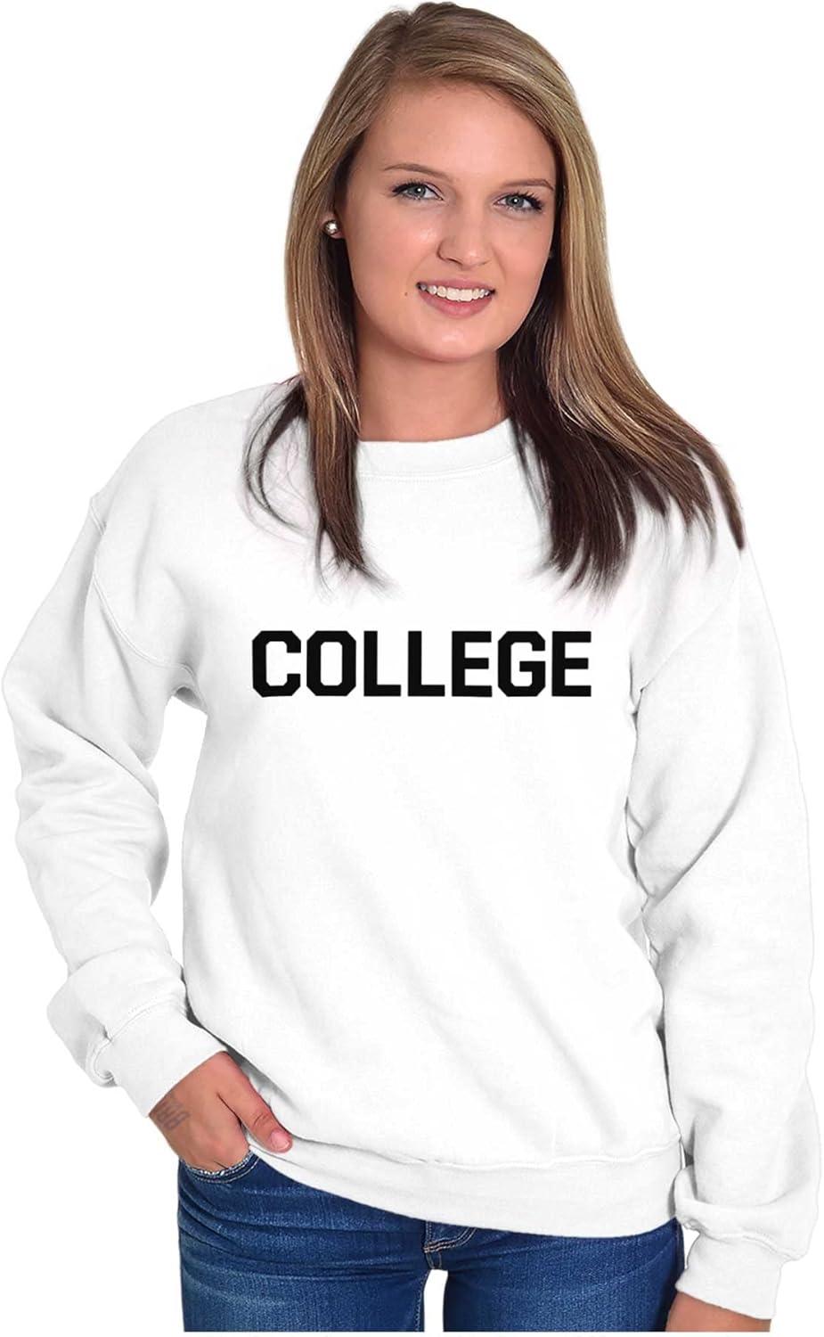 imageBrisco Brands Animal House Faber College Frat Party Sweatshirt for Men or WomenWhite