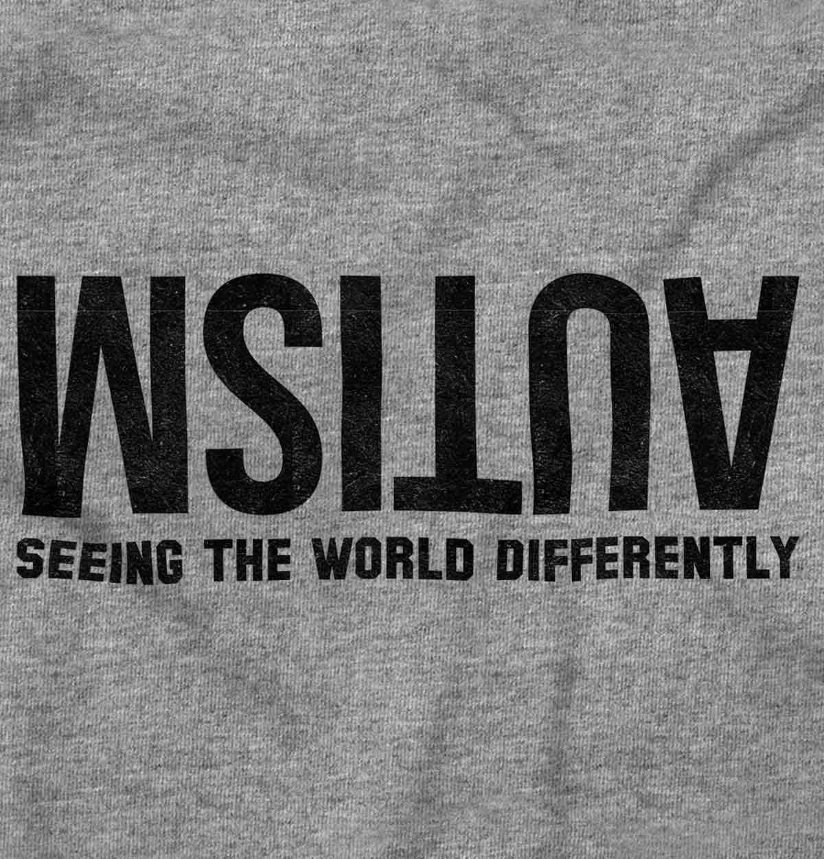 imageBrisco Brands Autism Seeing The World Differently Crewneck T Shirts Boy GirlSport Grey