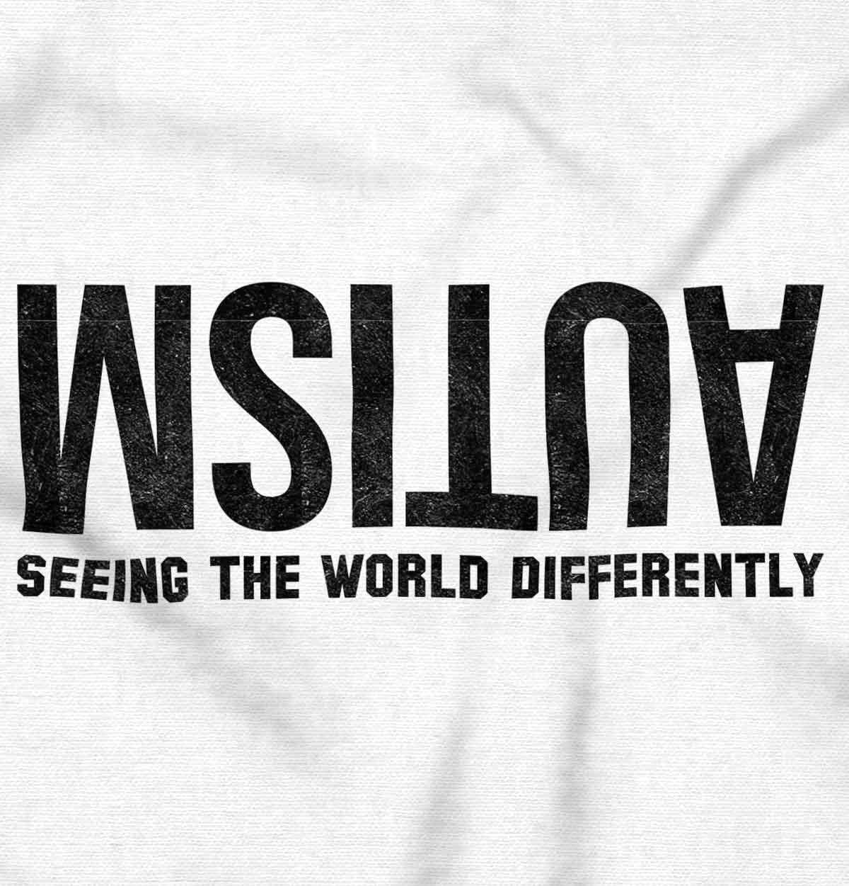 imageBrisco Brands Autism Seeing The World Differently Crewneck T Shirts Boy GirlWhite