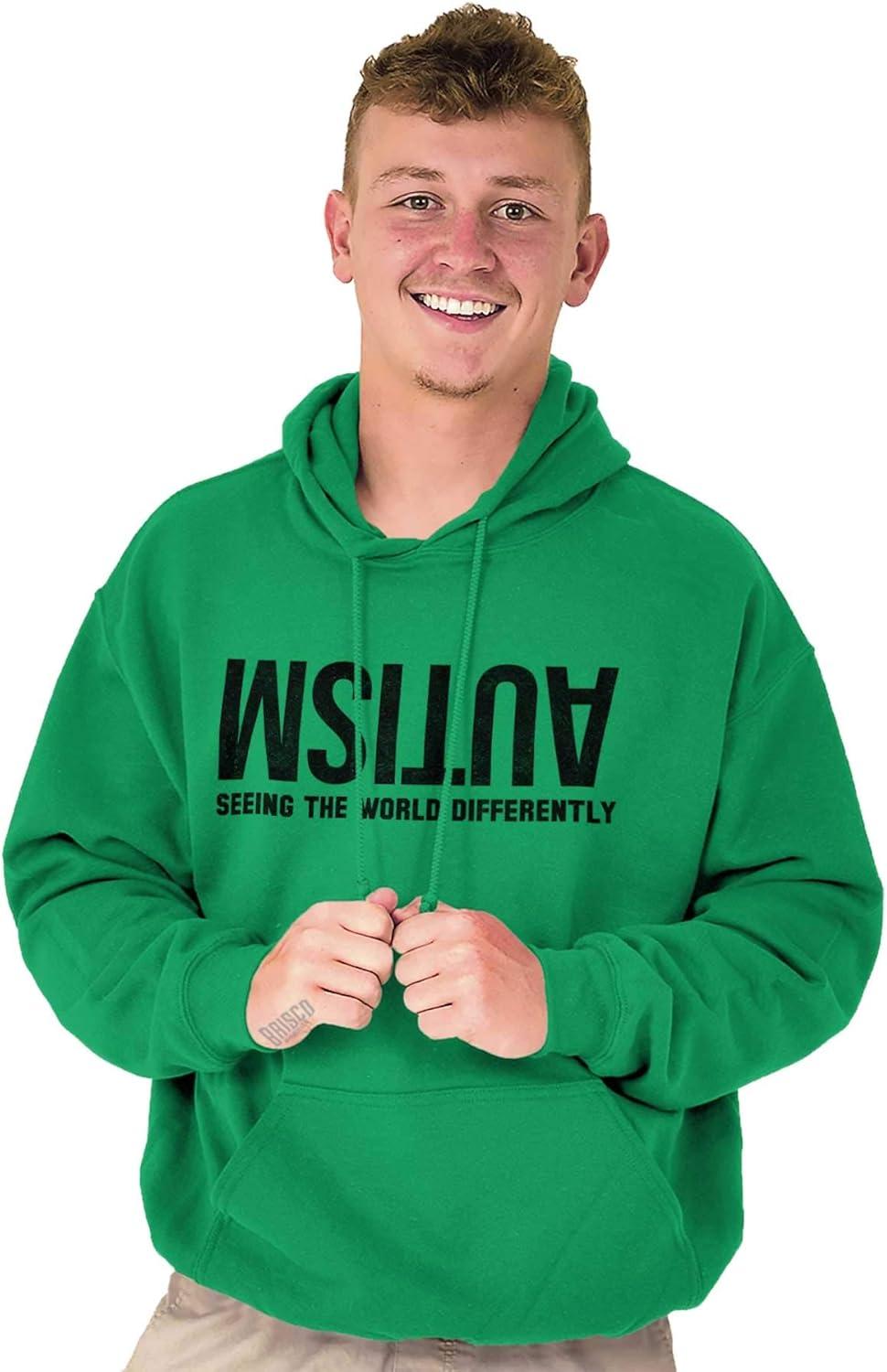 imageBrisco Brands Autism Seeing the World Differently Hoodie Sweatshirt Women MenIrish Green
