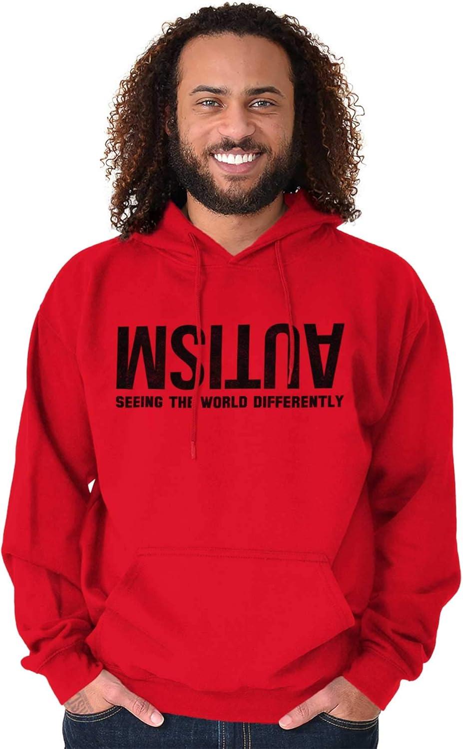 imageBrisco Brands Autism Seeing the World Differently Hoodie Sweatshirt Women MenRed