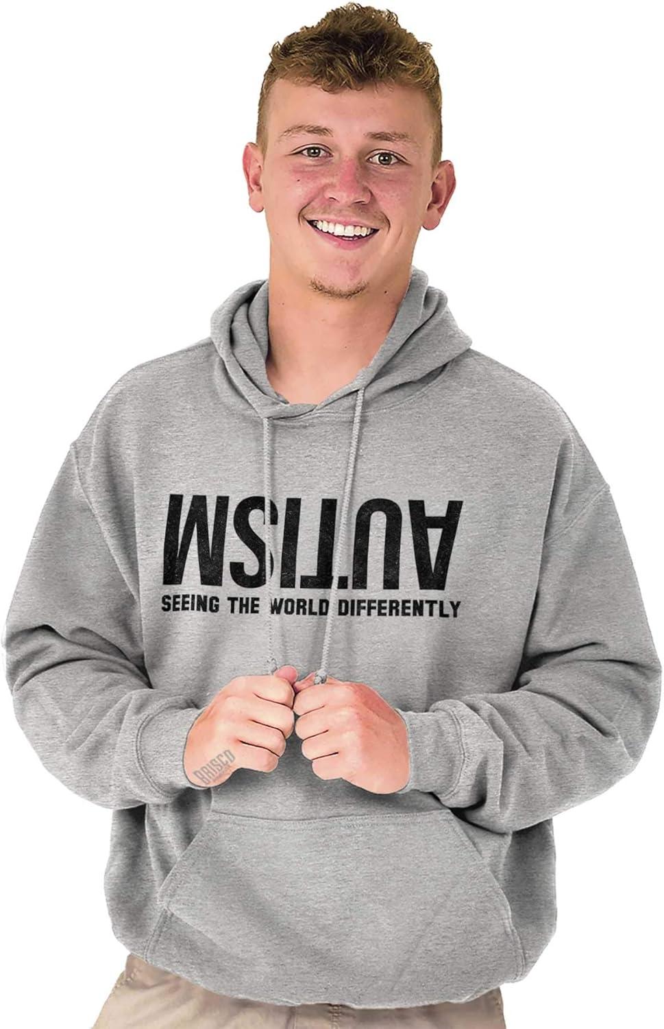imageBrisco Brands Autism Seeing the World Differently Hoodie Sweatshirt Women MenSport Grey