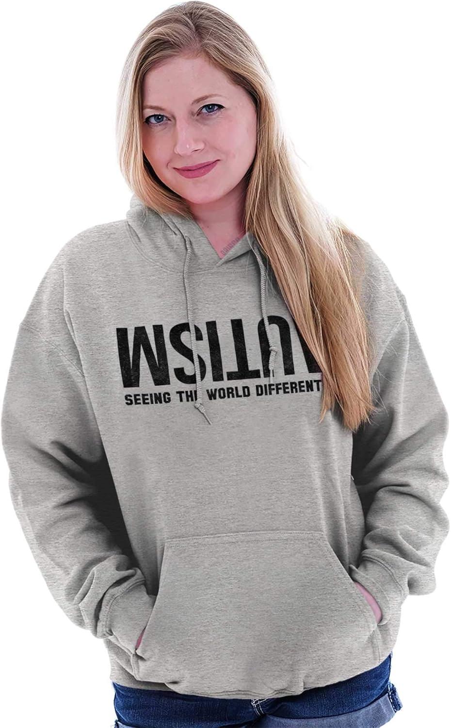 imageBrisco Brands Autism Seeing the World Differently Hoodie Sweatshirt Women MenSport Grey