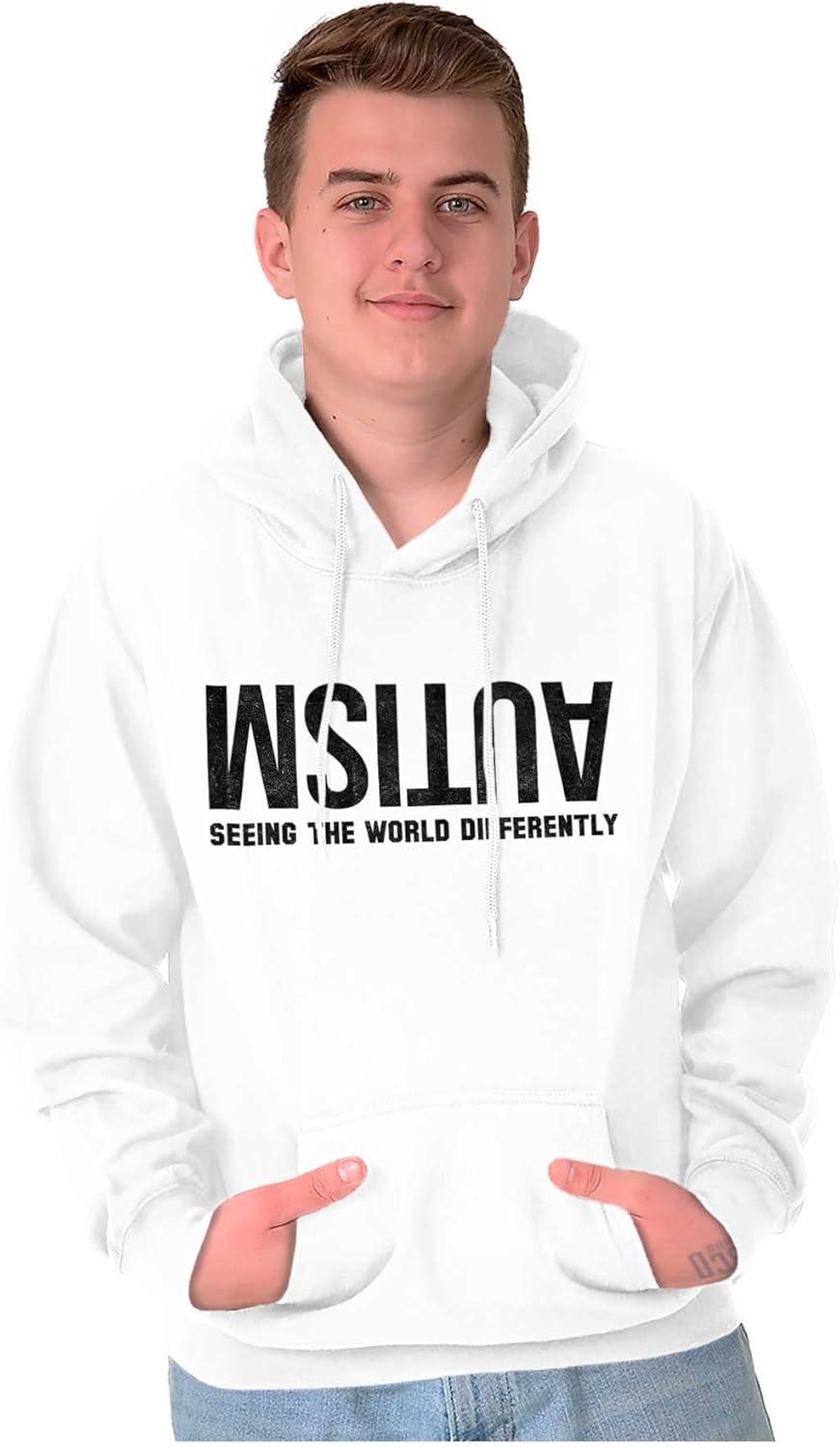 imageBrisco Brands Autism Seeing the World Differently Hoodie Sweatshirt Women MenWhite