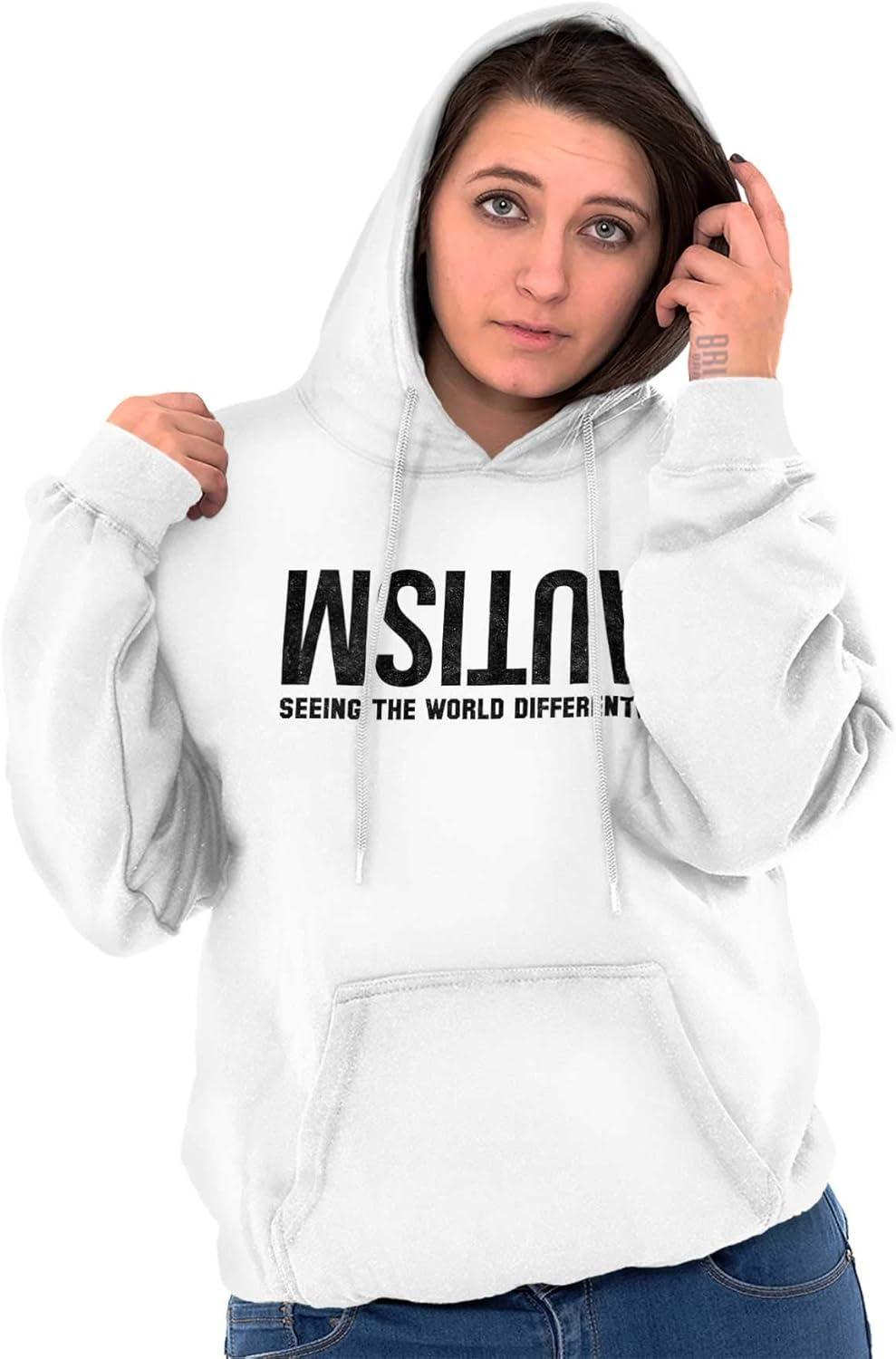 imageBrisco Brands Autism Seeing the World Differently Hoodie Sweatshirt Women MenWhite