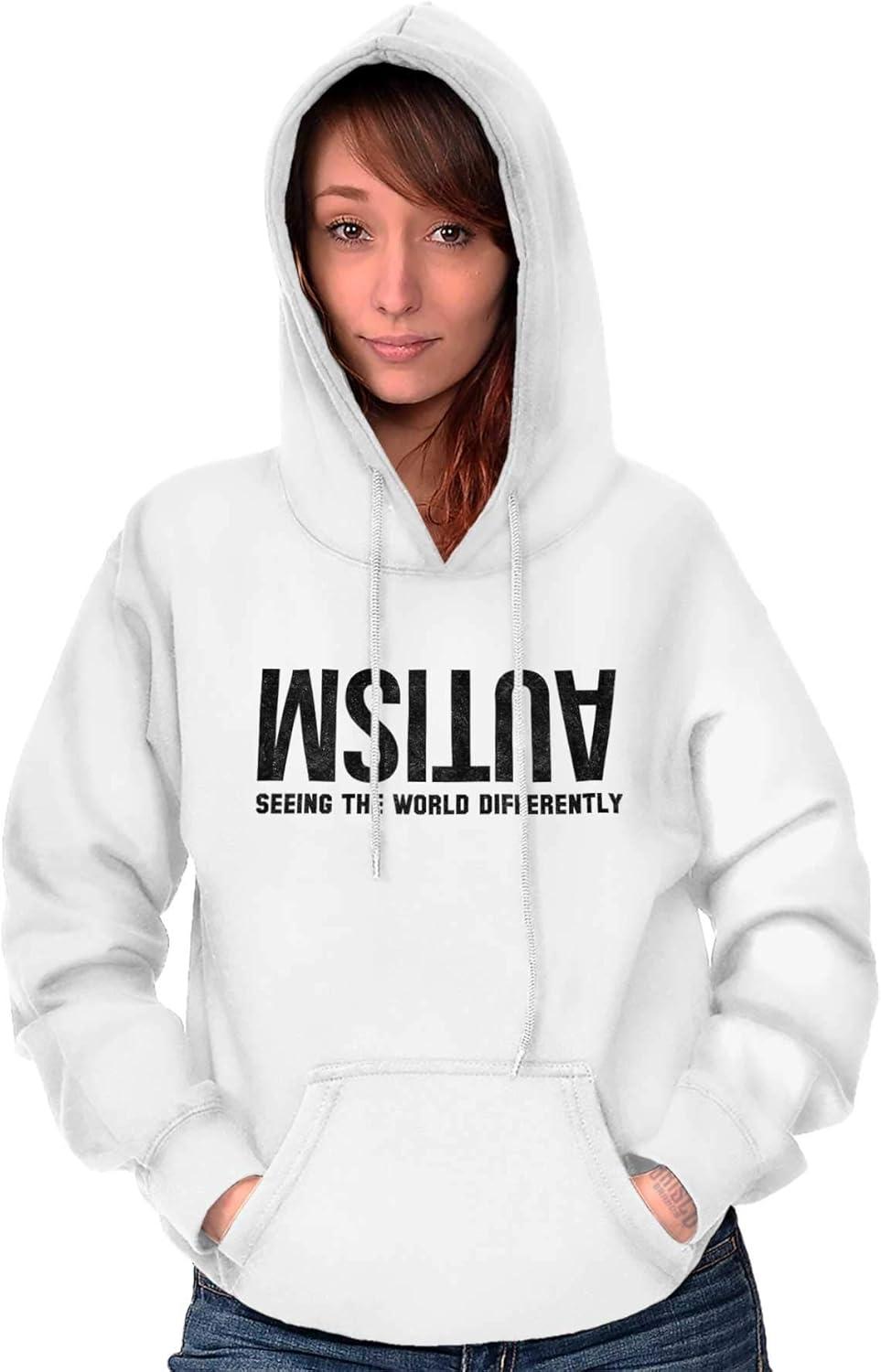 imageBrisco Brands Autism Seeing the World Differently Hoodie Sweatshirt Women MenWhite