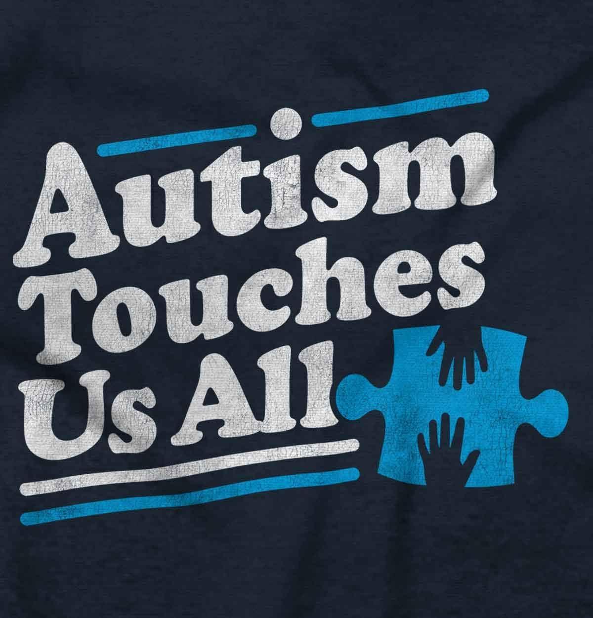 imageBrisco Brands Autism Touches Us All Puzzle Piece Graphic T Shirt Men or WomenNavy