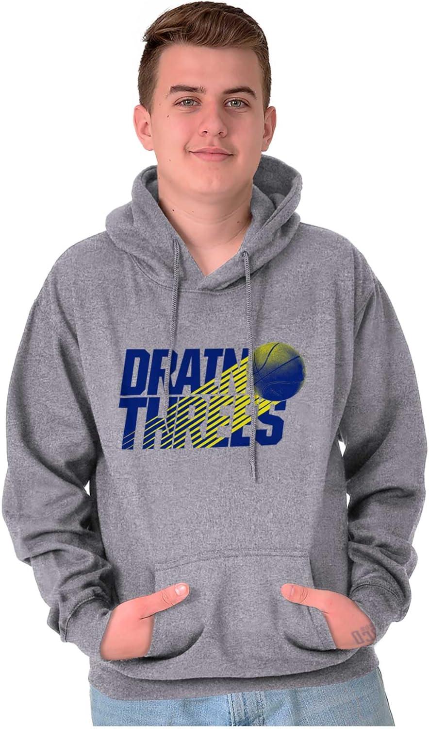 imageBrisco Brands Basketball Drain Three Pointers Hoodie Hooded Sweatshirt MenSport Grey
