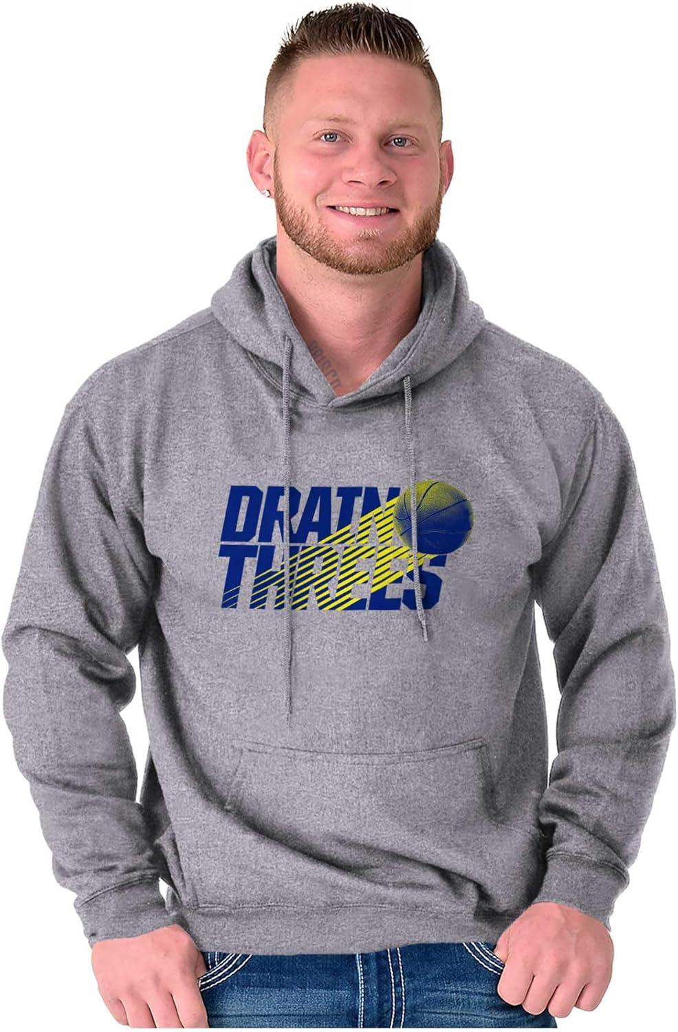 imageBrisco Brands Basketball Drain Three Pointers Hoodie Hooded Sweatshirt MenSport Grey