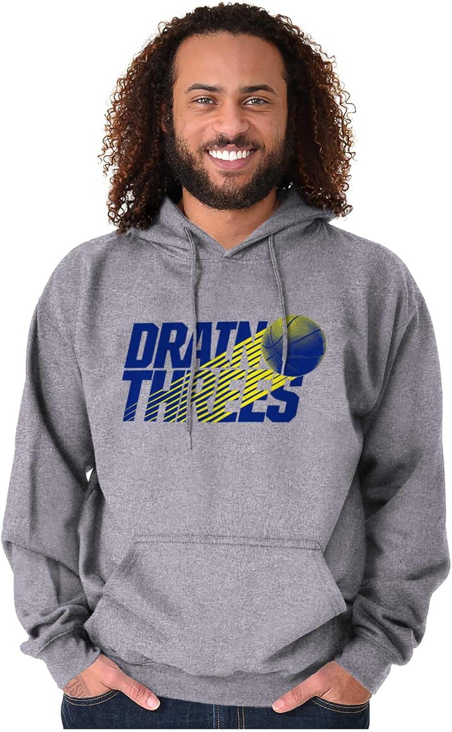 imageBrisco Brands Basketball Drain Three Pointers Hoodie Hooded Sweatshirt MenSport Grey