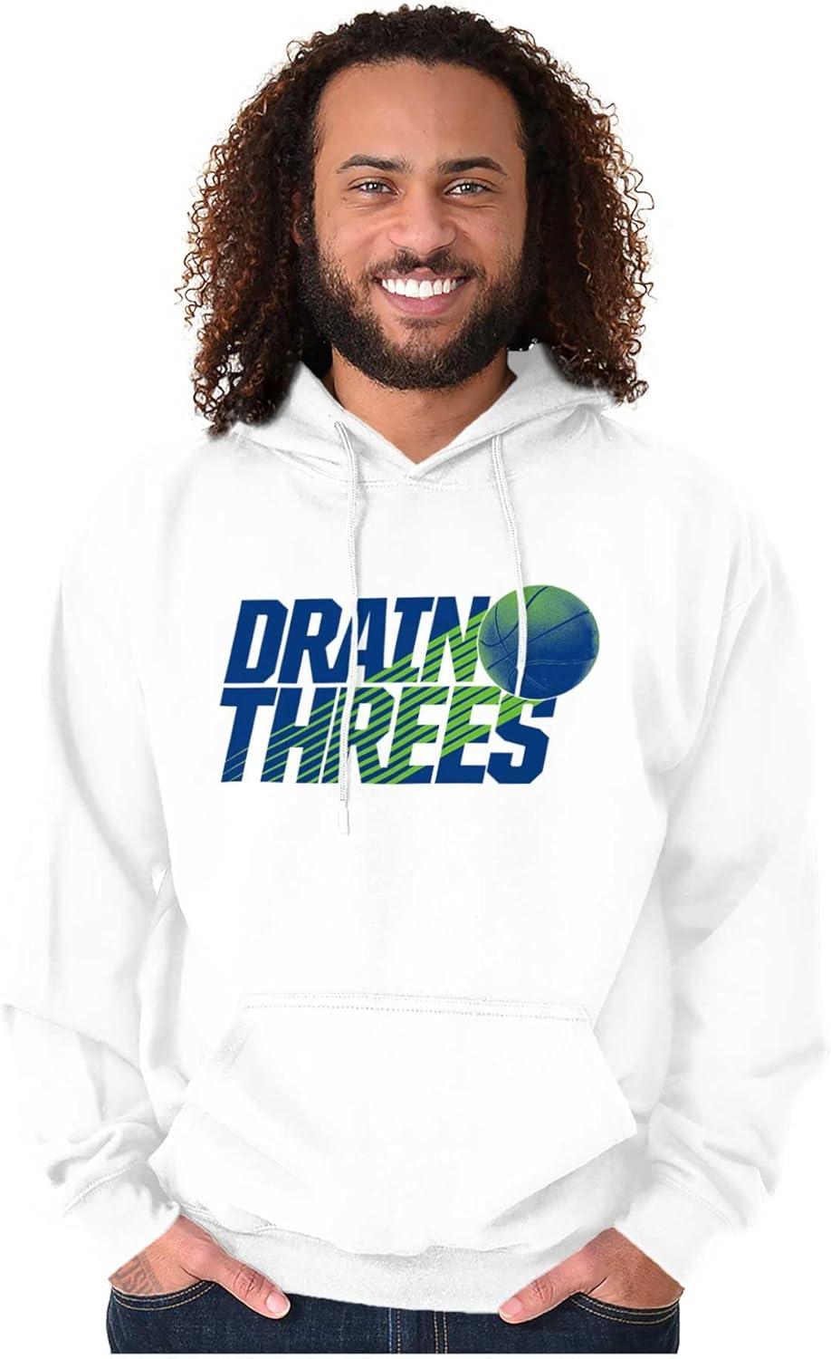imageBrisco Brands Basketball Drain Three Pointers Hoodie Hooded Sweatshirt MenWhite