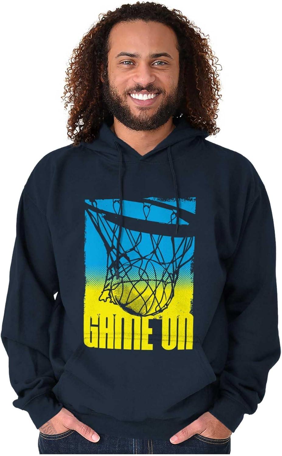 imageBrisco Brands Basketball Hoop Athlete Game On Hoodie Hooded Sweatshirt MenNavy