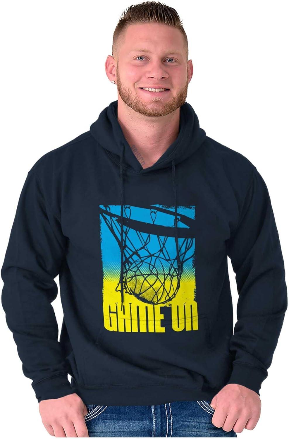 imageBrisco Brands Basketball Hoop Athlete Game On Hoodie Hooded Sweatshirt MenNavy